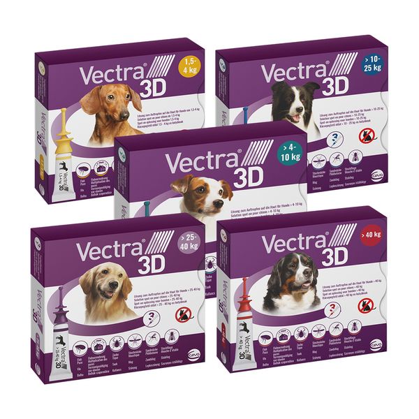 ВЕКТРА 3D Vectra 3D Ceva краплі від бліх, кліщів, комарів для собак вагою від 40 до 65 кг, 3 піпетки 898 фото