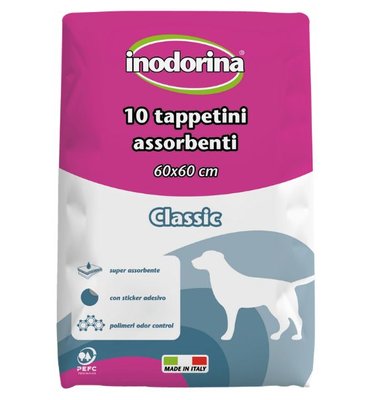 Пеленки Inodorina Tappetini Classic 60*60 см для собак, без ароматов, 10 пелёнок (2500010003) 5707 фото