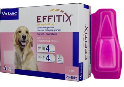 Ефітікс 20 - 40 кг Effitix Virbac краплі для собак від бліх, кліщів, комарів, мух, волосоїдів, 1 піпетка 3738 фото