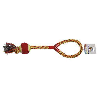 Іграшка для собак CROCI канат грейфер з ручкою і м'ячиком, 43 см C6098316 фото