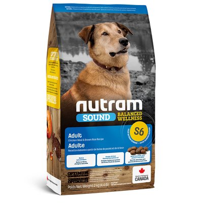 Нутрам S6 Nutram Sound BW Adult Dog сухой корм холистик с курицей и коричневым рисом для взрослых собак, 2 кг (S6_(2kg) 6379 фото
