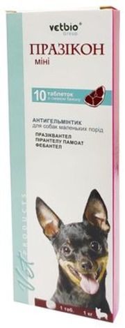 Празикон Мини антигельминтный препарат для маленьких собак, 10 таблеток, 1 таблетка на 1 кг 5030 фото