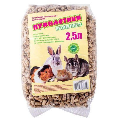 Наполнитель для грызунов древесный "Пушистика", 800 гр (2,5л) дерев 800гр фото
