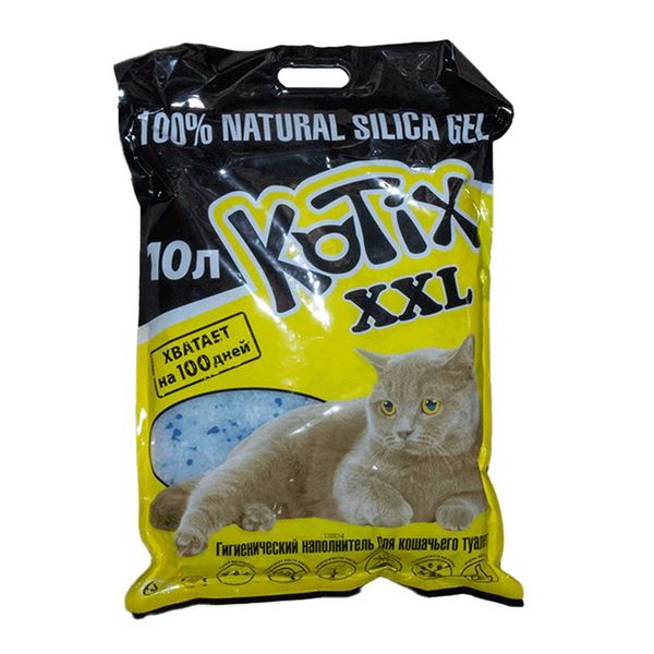 Котикс Kotix силикагелевый бактерицидный наполнитель для кошачьего туалета, объем 10 л 5156 фото