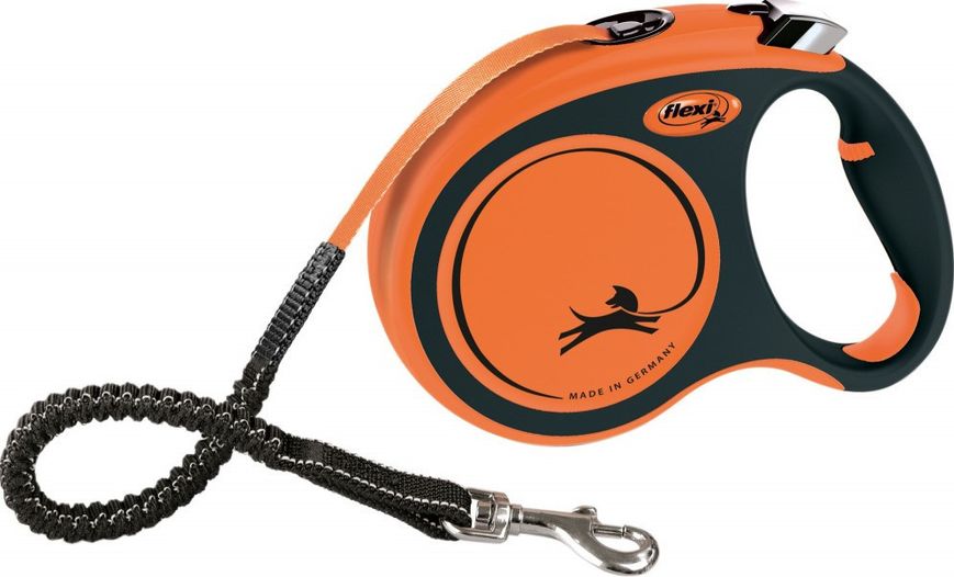 Поводок рулетка Flexi Xtreme L для собак весом до 65 кг,, лента 5 м, цвет чёрный / оранжевый 4185 фото