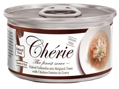 Cherie Signature Gravy Mix Flaked Tuna & Chiсken тунец и курица в соусе, влажный корм для кошек, 80 гр (CHS14304) 7381 фото