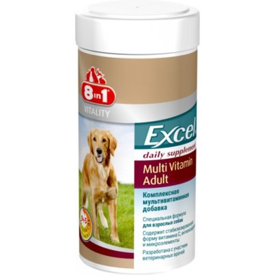 Вітаміни 8в1 Excel Мultivitamin Аdult з мікролементами і антиоксидантами для дорослих собак, 70 таблеток 1296 фото