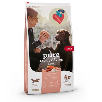 Мера Mera Pure Sensitive Dog Adult Lachs & Reis сухий корм із лососем і рисом для середніх і великих собак, 14 кг (056854) 7091 фото