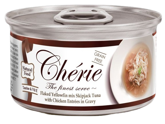 Cherie Signature Gravy Mix Flaked Tuna & Chicken тунець і курка в соусі, вологий корм для котів, 80 гр (CHS14304) 7381 фото