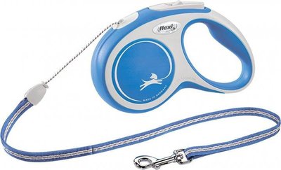 Поводок рулетка Flexi New Comfort M, для собак весом до 20 кг, трос 5 метров, цвет синий 4259 фото