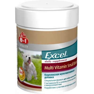Вітаміни 8в1 Excel Multivitamin Small Breed з мікроелементами антиоксидантами для дрібних собак , 70 таблеток 1295 фото