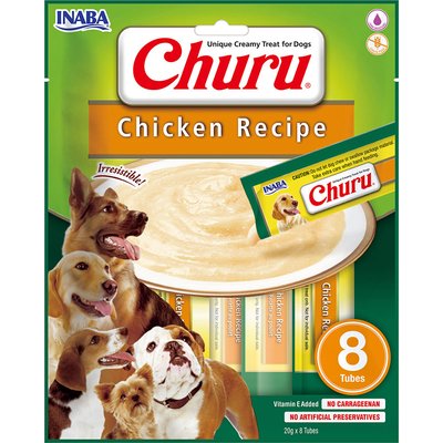 Лакомства для собак Inaba Churu Chicken Recipe сливочный мус с курицей в стиках, 8 стиков по 20 гр (EUD601) 6232 фото