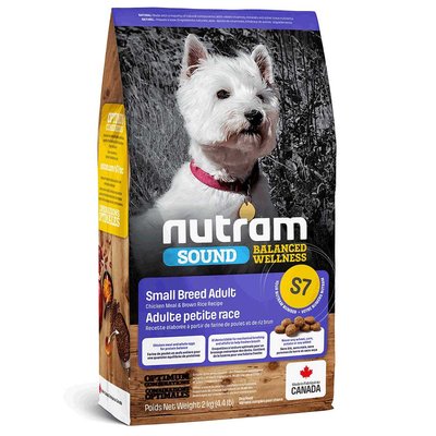 Нутрам S7 Nutram Sound BW Small Breed Adult Dog сухой корм с курицей и рисом для мелких взрослых собак, 2 кг (S7_(2kg) 6382 фото