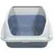 Туалет-лоток Georplast Sonic 56*40*24 см прямокутний великий для котів, колір сірий меланж/синій (10528)  6640 фото 1