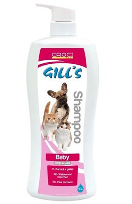 Шампунь Croci Gill's Baby делікатний для цуценят і кошенят, не псує зір, УФ захист, 1 л (C3052126) 5975 фото