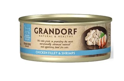 Grandorf Chicken Breast & Shrimps куряча грудка і креветки, консерва для котів, 70 гр (70502) 5917 фото