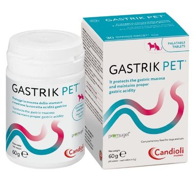 Гастрик Пет Candioli Gastrik Pet для захисту слизової оболонки шлунка у собак і котів, 30 таблеток по 2 гр (PAE6355) 7000 фото
