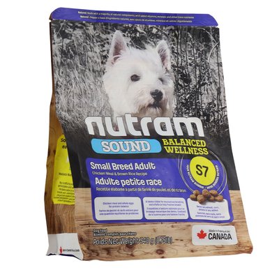 Нутрам S7 Nutram Sound BW Small Breed Adult Dog сухий корм з куркою і рисом для дрібних дорослих собак, 340 гр (S7_(340g) 6383 фото
