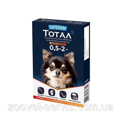 Супериум Тотал от гельминтов и их переносчиков для собак 0.5 - 2 кг, 1 таблетка 4850 фото