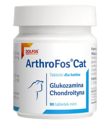 Артрофос Кет Dolfos Arthrofos Сat хондропротектор з глюкозаміном і хондроїтином для кішок, 90 міні таблеток 66 фото