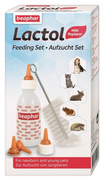 Набір Бефар Beaphar Lactol для годування цуценят, кошенят, гризунів, пляшка + 4 соски + йоржик 5059 фото