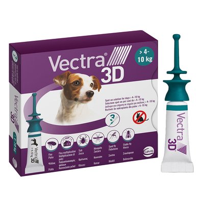 Вектра 3D Vectra 3D Ceva краплі від бліх, кліщів, комарів для собак вагою від 4 до 10 кг, 1 піпетка 580 фото