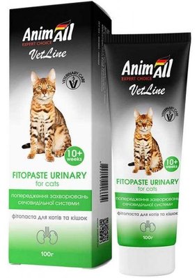 Фітопаста Анімал AnimAll VetLine Urinary for Cats для профілактики сечовидільної системи кішок, 100 гр 4728 фото