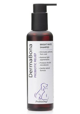 Шампунь DermaBona ProbioDay Bright White Probiotic Relife Shampoo с пробиотиками для белых собак и кошек, 200 мл 15459 фото