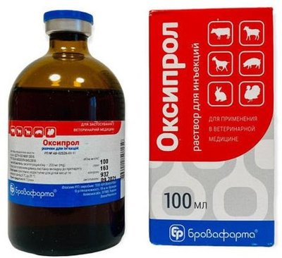 Оксипрол ін'єкційний антибактеріальний препарат, 100 мл, Бровафарма 5829 фото