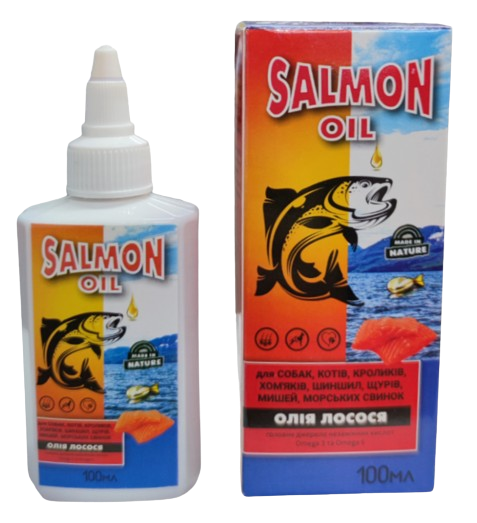 Олія лосося Salmon oil для собак і котів, 100 мл 6898 фото