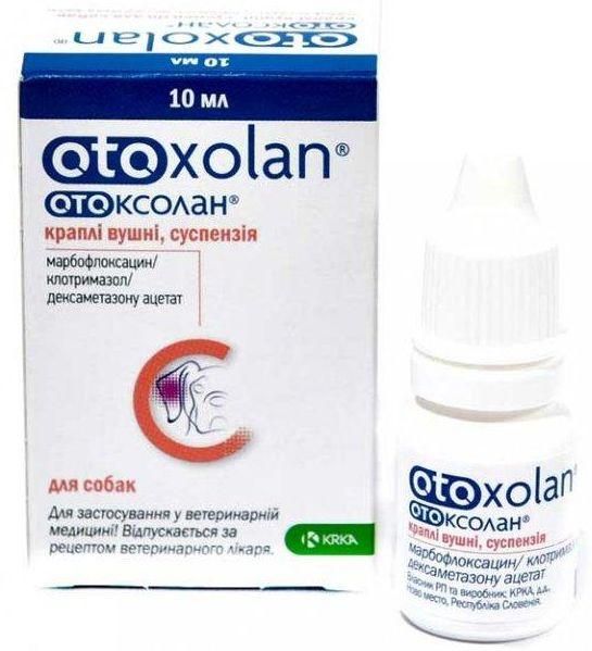 Отоксолан Otoxolan вушні краплі для лікування отитів у собак, 10 мл 1263 фото