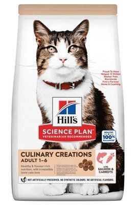 Хілс Hill's SP Feline Adult Culinary Creations Salmon & Carrots корм із лососем для котів від 1 до 6 років, 1,5 кг (607385) 7693 фото