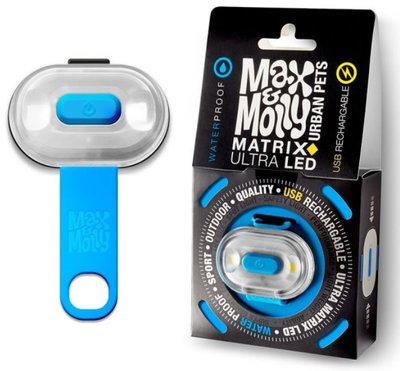 Ліхтарик світлодіодний Блакитне Небо Max & Molly Matrix Ultra Led Safety Light Sky Blue для прогулянки з собакою в темряві (800005) 5816 фото