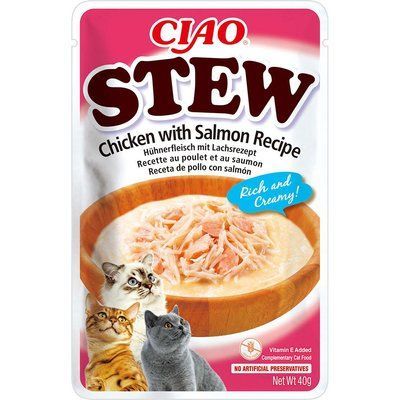 Пауч INABA "CIAO Stew" для котів, з тушкованою куркою та лососем 40 гр EU843 фото