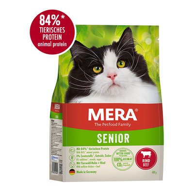 Мера Mera Cats Senior Beef (Rind) беззерновой сухой корм со свежей говядиной для пожилых кошек, 400 гр (038974 - 8914) 7046 фото