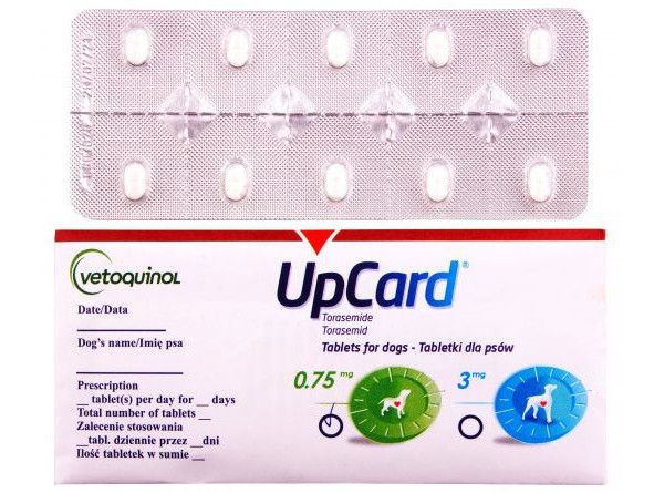 Апкард 0,75 мг UpCard диуретик для собак, 10 таблеток 945 фото