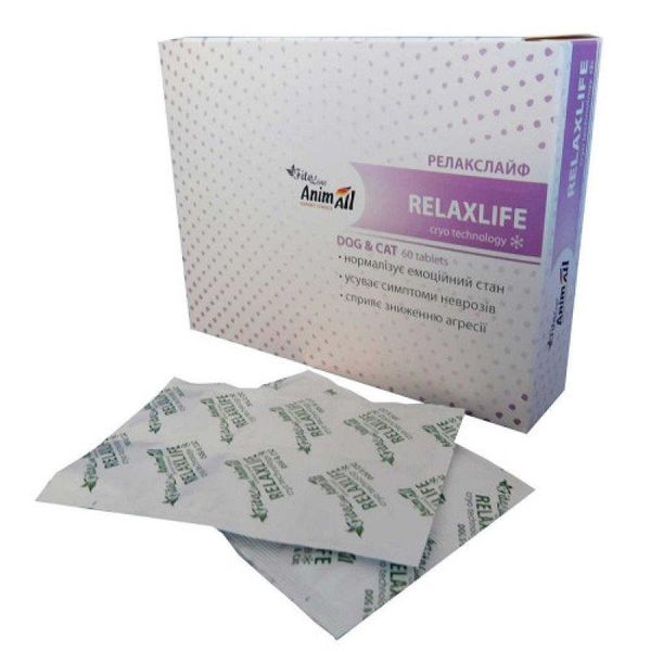 Релакслайф AnimAll VetLine FitoLine таблетки для лечения нервных расстройств у собак и кошек, 60 шт 4188 фото