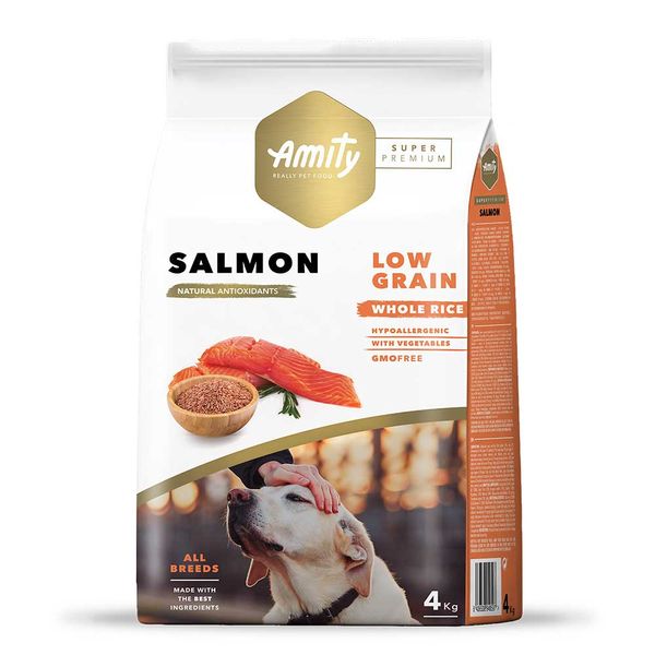 Амити Amity Super Premium Adult Salmon сухой корм с лососем для взрослых собак, 4 кг (597 SALMON 4 KG) 6336 фото