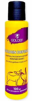 Шампунь Голдеф Золотий Захист Goldef Golden Defence протипаразитарний для маленьких собак та котів, 100 мл 4705 фото