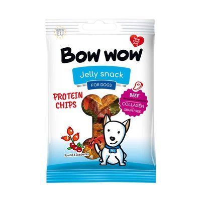 Ласощі для собак "Bow wow" 60 гр, протеїнові чипси з яловичиною,шипшиною та журавлиною BW701 фото