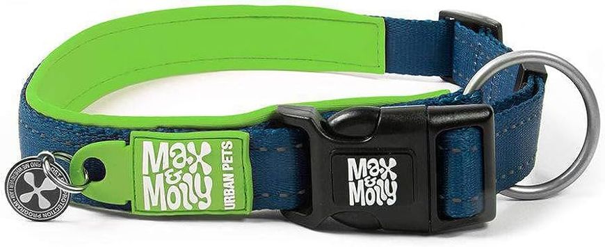 Ошейник Матрикс Зеленый Лайм Max & Molly Smart ID Collar Matrix Lime Green XS с QR-кодом для собак, обхват шеи 22 - 35 см (214081) 5766 фото