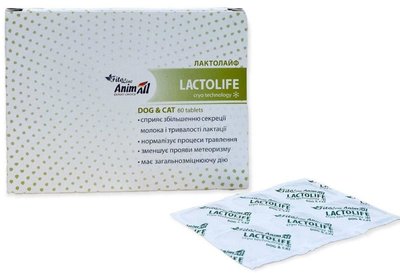 Лактолайф Lactolife AnimAll для поліпшення лактації у собак і кішок, що годують, 60 таблеток 5105 фото