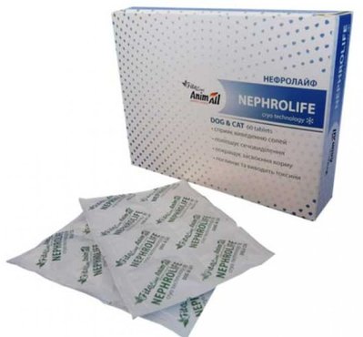 Нефролайф Nephrolife Animall для лікування нирок і сечовивідних шляхів у кішок і собак, 60 таблеток 242 фото