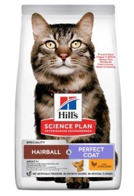 Хілс Hill's SP Feline Adult Hairball & Perfect Coat корм для для виведення шерсті зі шлунка котів, 3 кг (608548) 7696 фото