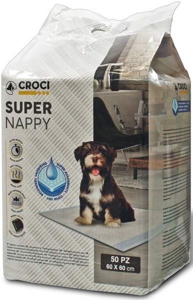 Одноразовые пеленки для собак Croci Super Nappy 60*60 см, 50 пелёнок в упаковке (C6020980) 5210 фото