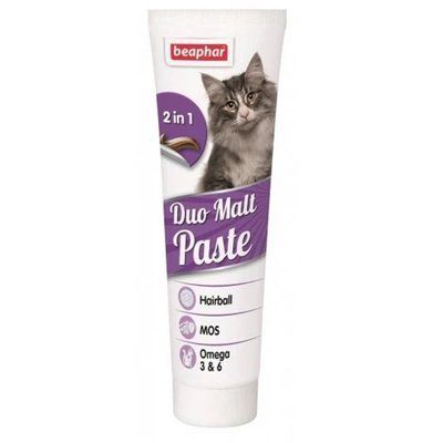 Beaphar Duo Malt 2 in 1 Paste паста двойного действия, для выведения шерсти из желудка кошек  и котят, 100 гр (13690/12958) 8018 фото