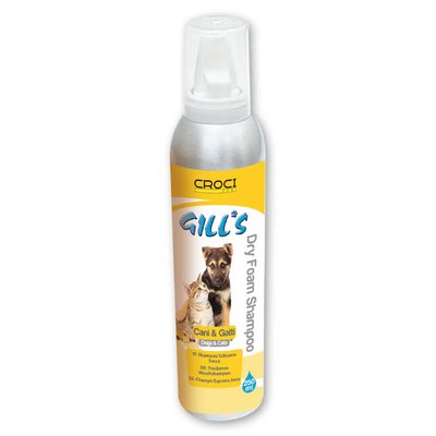 Шампунь Гілс Croci Gill's Dry Foam сухий, без змивання, піна універсальна для котів і собак, 250 гр (C3052407) 5981 фото