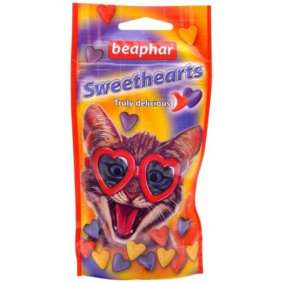 Свит Харц Beaphar Sweethearts Cat полезное, питательное лакомство для кошек и котят, 150 разноцветных сердечек (16110) 7328 фото