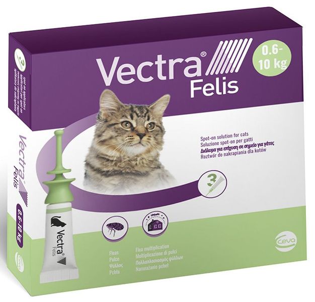 Вектра Фелис Vectra Felis капли от блох для кошек, 3 пипетки 963 фото