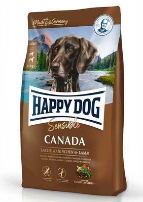 Happy Dog Sensible Canada беззерновой сухой корм с лососем, кроликом, ягненком для активных собак, 11 кг (60573) 7860 фото